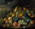 Una naturaleza muerta de peras, melocotones y uvas de Charles Collins